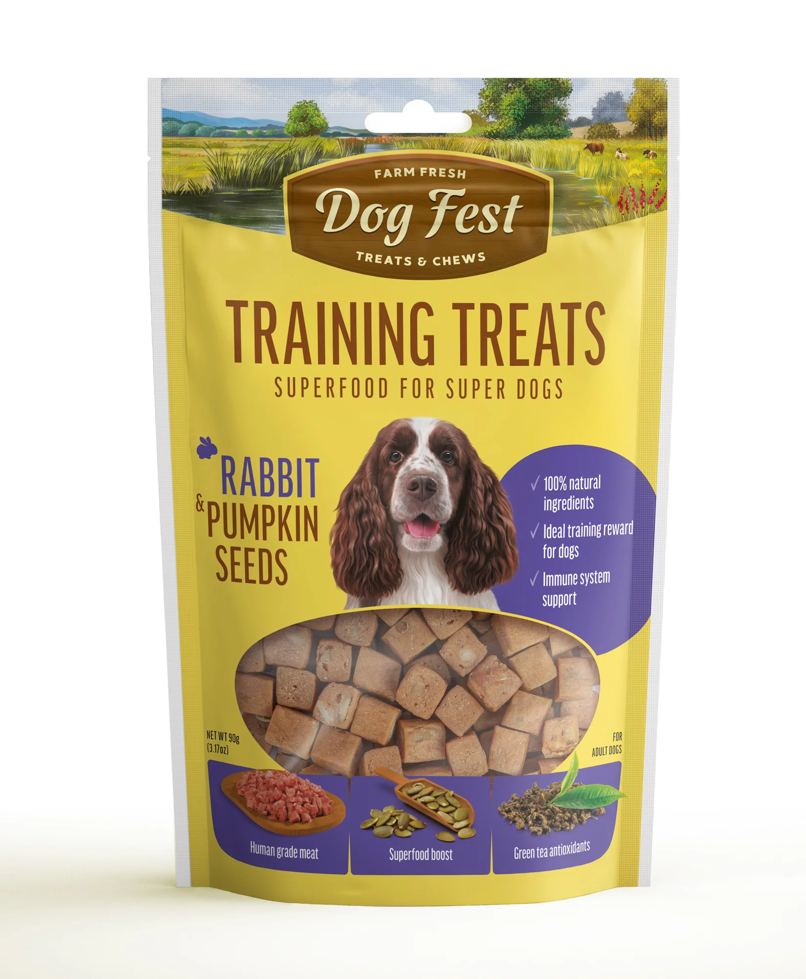 79711908-Dog-Fest-Training-Treats-Rabbit-Pumpkin-Seeds-90gWeight-90g.webp Dog Fest Training Treats Rabbit & Pumpkin Seeds 90g - Image 1