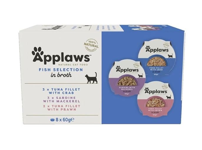 adfwf.jpg Applaws Fish Selection in Broth Adult Wet Cat Food 8 x 60g Pot - Image 1