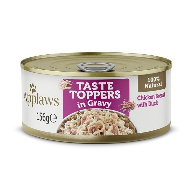 dfgrgrg.jpg Applaws Taste Toppers in Gravy Chicken with Duck Wet Dog Food 156g Tin - Image 1