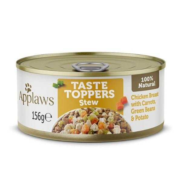 lklkl.jpg Applaws Taste Toppers Stew Chicken with Vegetables Wet Dog Food 156g Tin - Image 1
